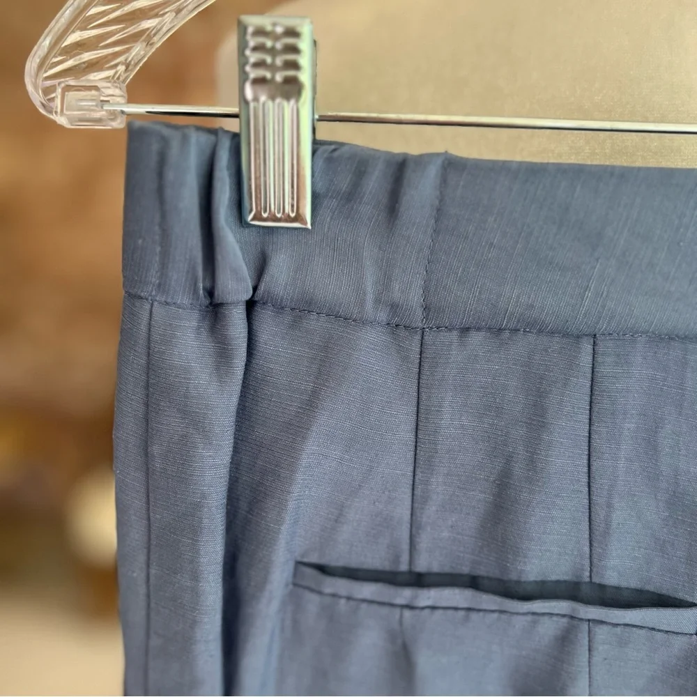 Babaton Aritzia Tahoma Blue Linen Blend Crop Pants Culottes S NWT Quiet Luxury
